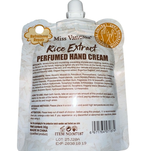 NEW! Rice Extract Perfumed Hand Cream -30grams - Picture 2 of 4